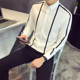 714-D07P45/社会小伙店主风2026春季男士长袖衬衫修身装S-5XL，男装衬衫，星座714(原C313)