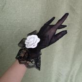 分指蕾丝防晒女透气性感山茶花夏 手套薄款 法式 复古仙女透视短款