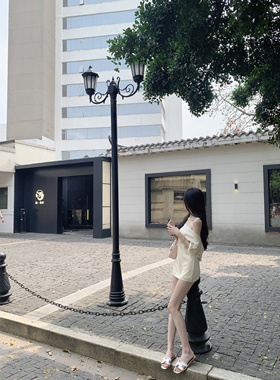 Yumeo钰 芝士泡芙 一字肩针织韩系显瘦上衣