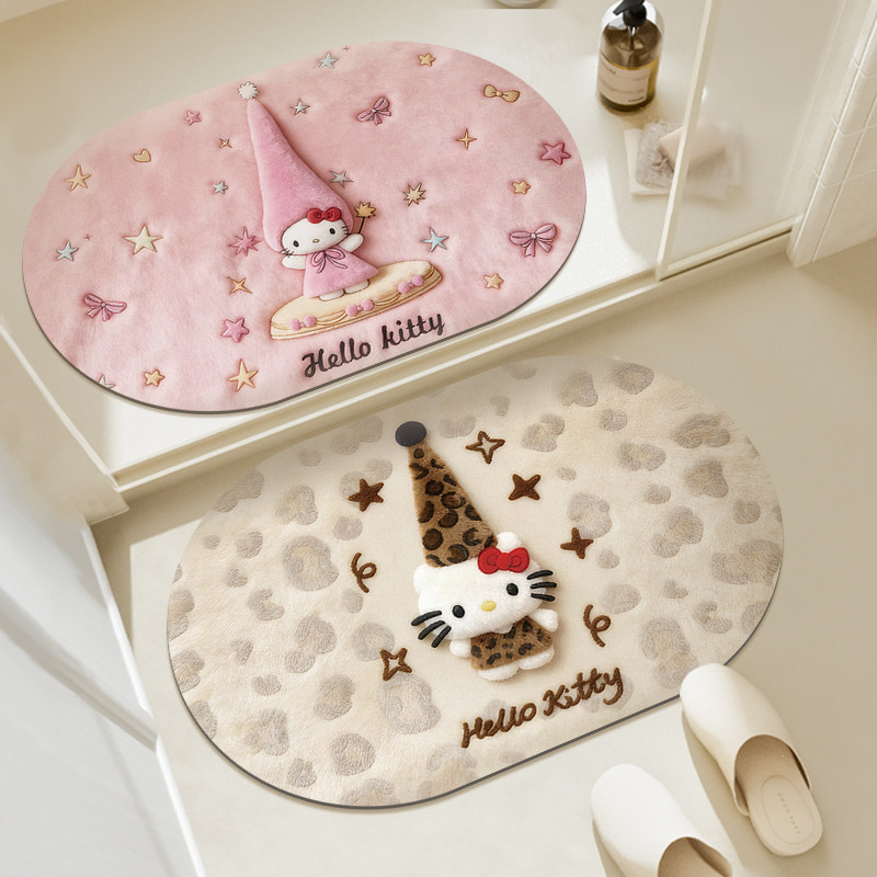 kitty浴室地垫圣诞装饰防滑垫吸水垫卫生间厕所门口耐脏家用脚垫,居家布艺,家用脚垫,淘宝优惠券,粉丝福利购,淘宝优惠卷