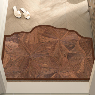 复古木纹入户门地垫丝圈门口进门蹭脚垫入门门垫门外家用室外地毯