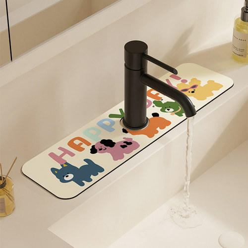 厨房水龙头吸水垫硅藻泥洗手台沥水垫水池防溅垫卫生间洗漱台面垫