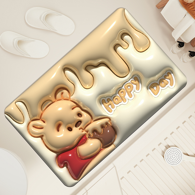 3d膨胀风浴室软硅藻地垫吸水家用厕所脚垫厨房卫生间门口速干门垫