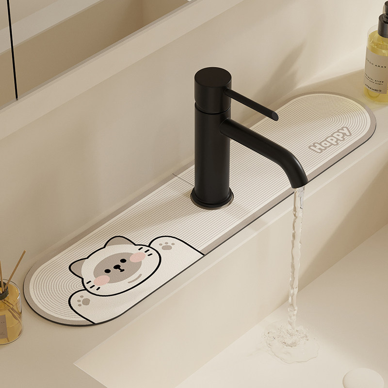 硅藻泥卡通厨房卫生间浴室洗手台面垫水龙头窄边垫吸水垫防滑地垫,居家布艺,家用脚垫,淘宝优惠券,粉丝福利购,淘宝优惠卷