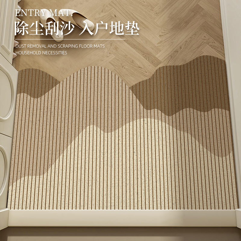大门口丝圈地垫2025新款入户室内脚垫可裁剪门外地毯奶油风入户垫