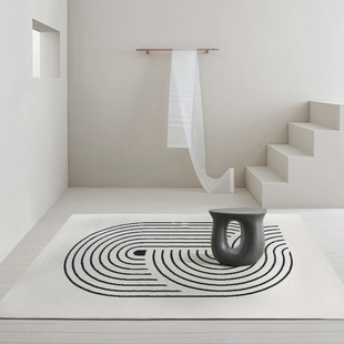 极简威尔顿抗污耐脏客厅地毯现代几何卧室床边毯家用高级感沙发毯