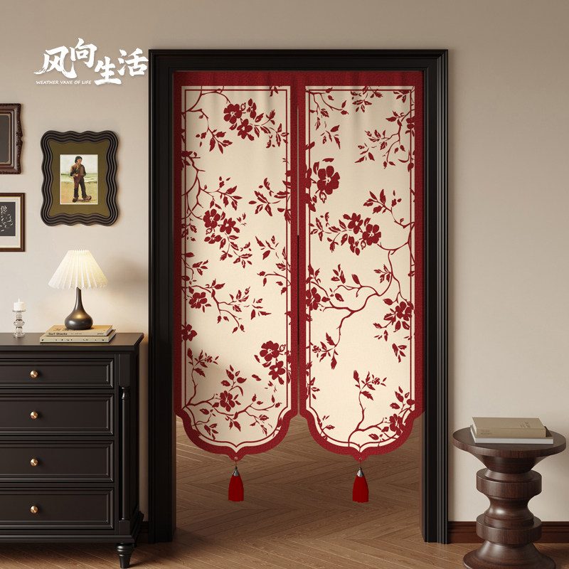 新中式卧室门帘半帘厨房厕所防窥通风遮挡隐私隔断帘儿童房遮丑帘,居家布艺,门帘,淘宝优惠券,粉丝福利购,淘宝优惠卷