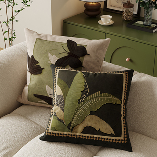 芭蕉叶抱枕客厅沙发枕套办公室飘窗背垫靠枕靠垫卧室床头腰枕家用