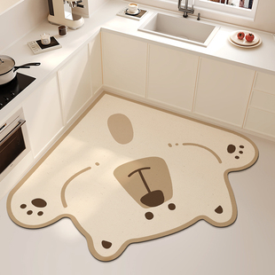 卡通厨房速干地垫防滑吸水可擦硅藻泥吸水垫门口耐脏脚垫家用地毯