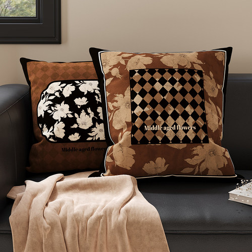 中古风沙发抱枕套靠垫靠背轻奢高级客厅沙发床头床上靠枕腰靠含芯