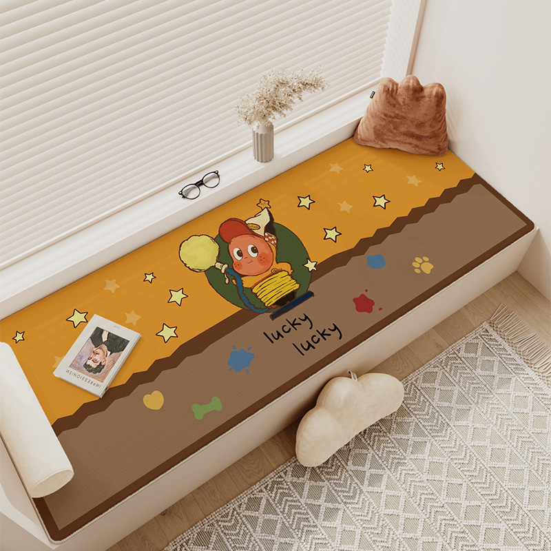星星人飘窗垫2025新款仿羊绒四季通用窗台垫阳台坐垫防滑毛绒地垫