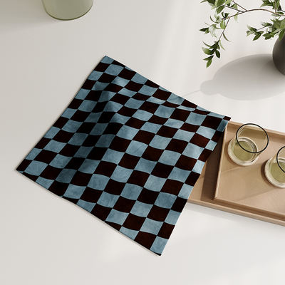 格子茶盘盖巾茶盘茶台遮灰布电饭煲空气炸锅小家电万能防尘罩盖布