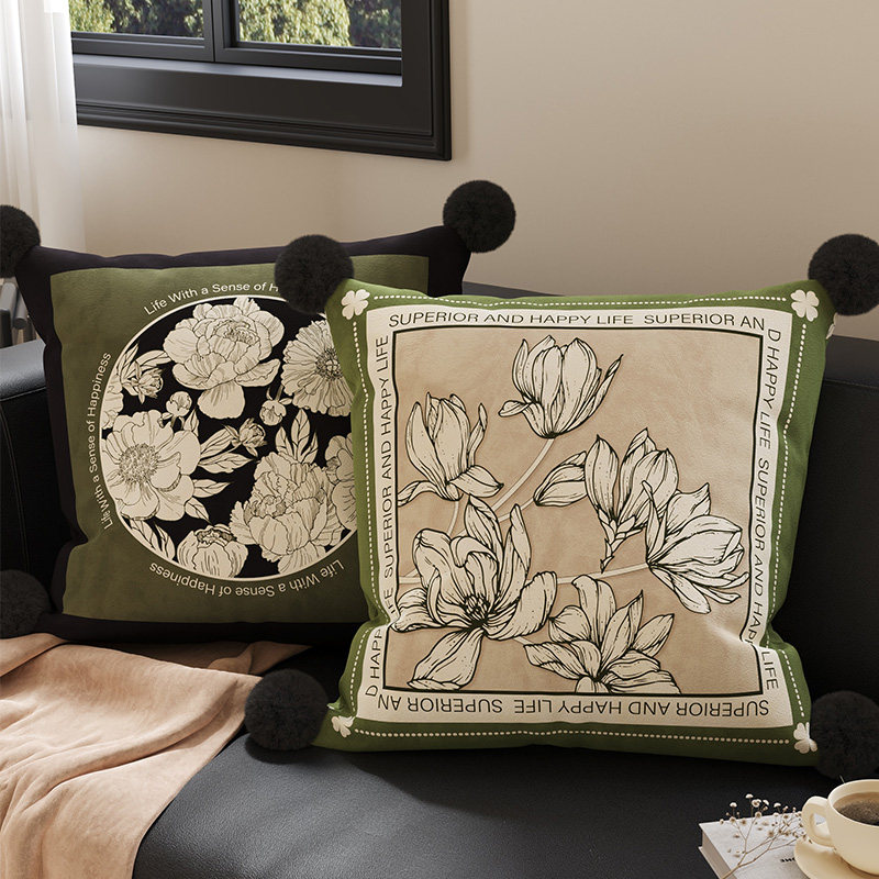 复古中古风抱枕客厅沙发靠枕靠背垫飘窗床上腰靠可拆洗含枕芯腰枕