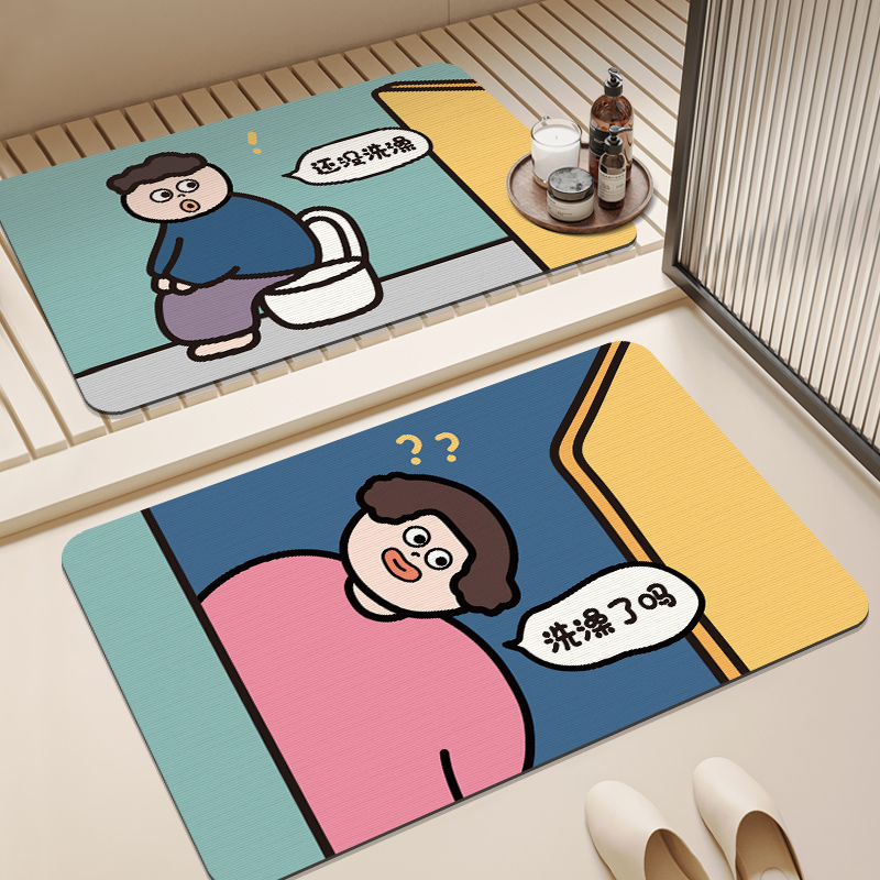 软硅藻泥吸水地垫卫生间门口浴室防滑脚垫子入户家用速干卫浴耐磨