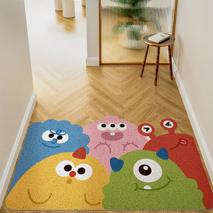 卡通丝圈地垫入户门垫门口玄关蹭脚垫进门耐脏免洗家用可裁剪地毯