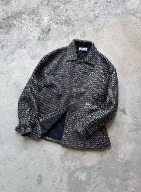 JUNGLE GURL 糖果编织口袋刺绣logo长袖衬衫 黑色