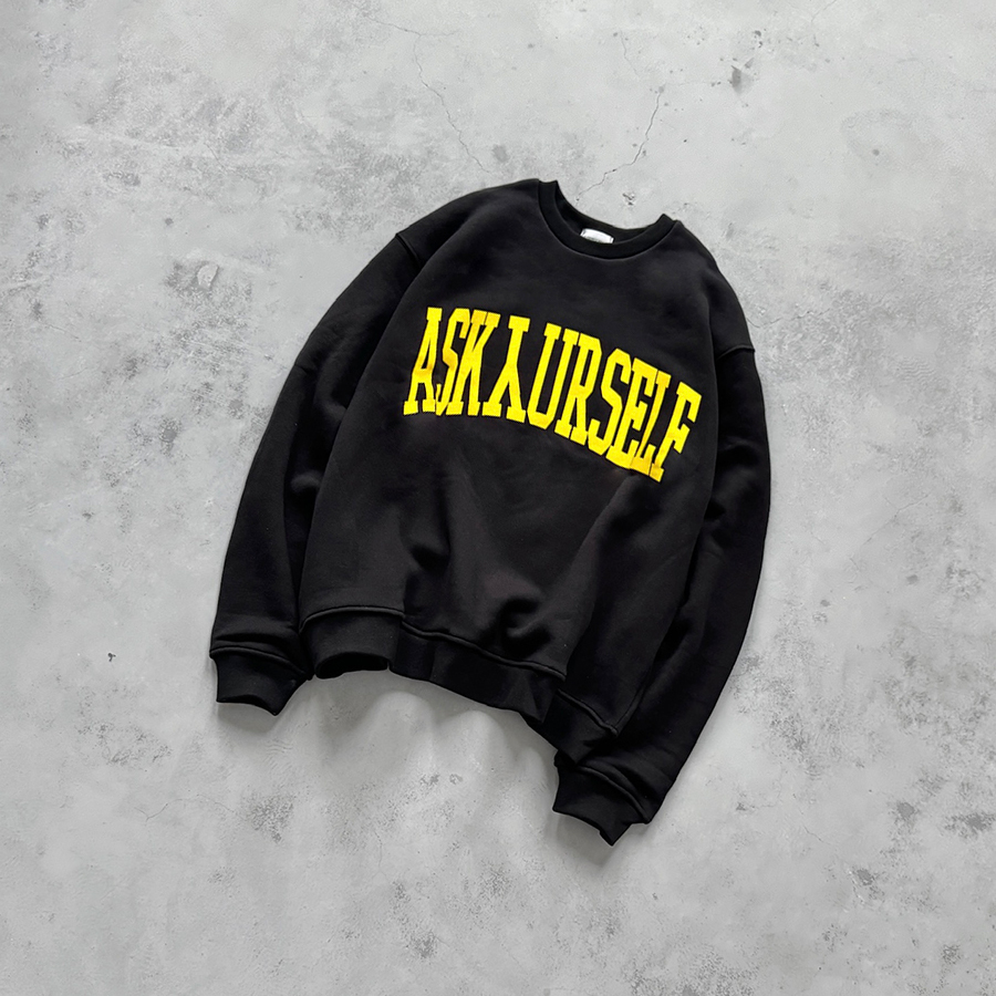 Askyurself浮雕字母长袖卫衣