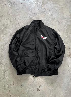 False Perception Reeborn白红万针刺绣尼龙拉链立领宽松夹克黑色