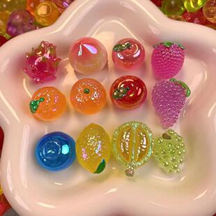 迷你盲袋电镀小水果仿真食玩模型桌面夜光小摆件树脂工艺饰品萌粒