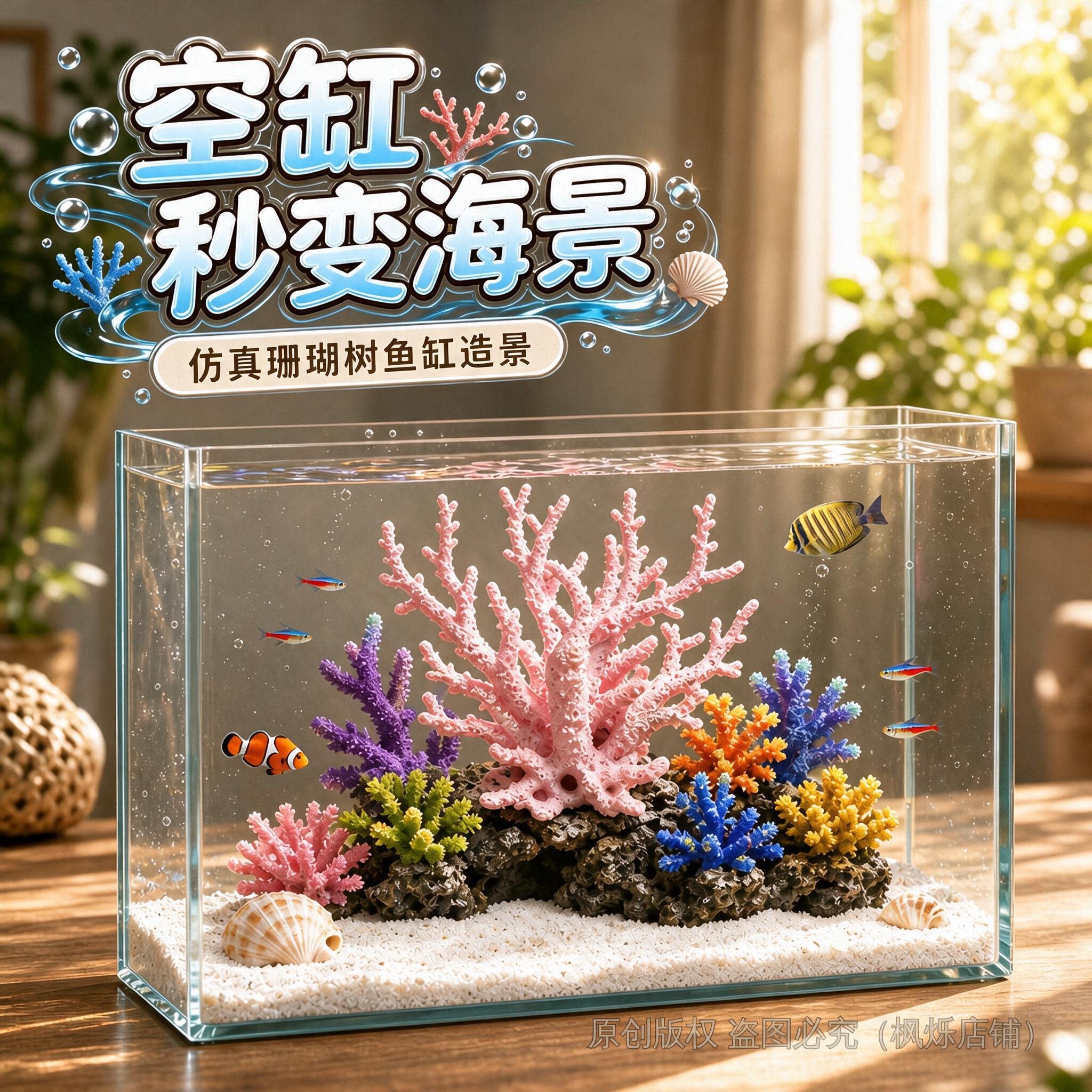 仿真珊瑚树鱼缸造景装饰不褪色淡海水通用水族箱金鱼缸布景摆件芰