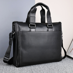 巴利迪亚真皮男士公文包头层牛皮商务手提包高端大容量律师公务包