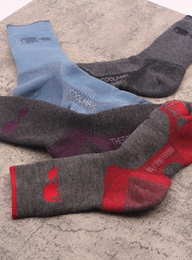 merinowool羊毛袜coolmax徒步Thermolite保暖毛圈加厚登山袜男女