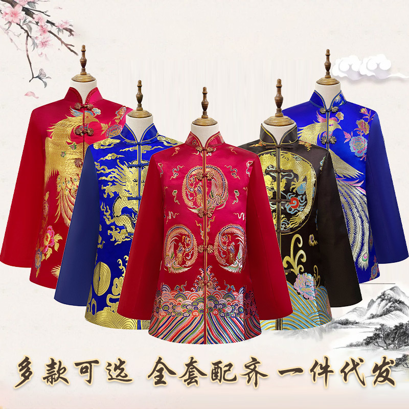 老人寿衣男女士寿终中式全套配齐冲喜殡丧老人唐装寿服现代骨灰盒