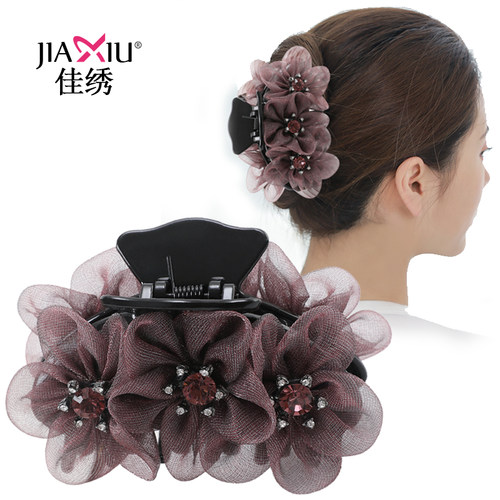 抓夹后脑勺盘发韩国优雅头饰