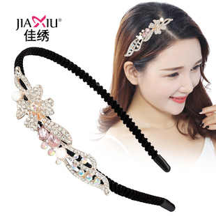 韩国简约水钻发箍细甜美压发洗脸头箍气质发卡刘海发前夹复古头饰