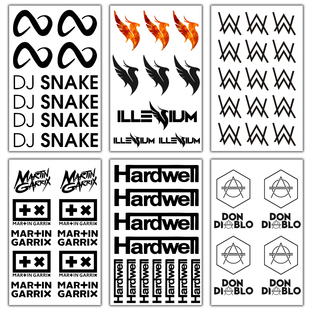 2023风暴电音节 硬好Hardwell  蛇叔DJ Snake 纹身贴脸贴包邮
