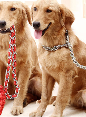 狗狗牵引绳铁链子中大型犬金毛拉布拉多防咬铁链镀镍防生锈项圈