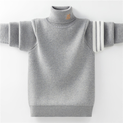 男童毛衣儿童针织衫高领一体绒