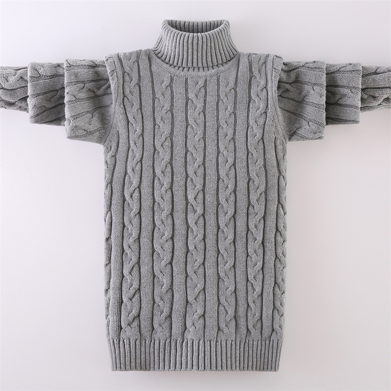 秋冬款男女童纯棉针织衫高领毛衣