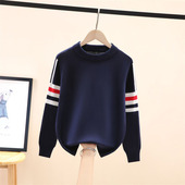 中大童洋气男孩纯棉打底衫 儿童针织衫 潮 春秋薄款 男童毛衣2025新款