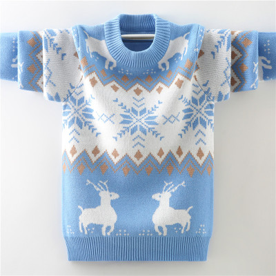 新款纯棉中大童圆领打底衫毛衣