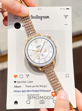 2025春夏季新款满天星满钻镶嵌表链适用于OPPO WatchX2Mini孙颖莎同款智能手表轻奢高定款小香风碎钻表带