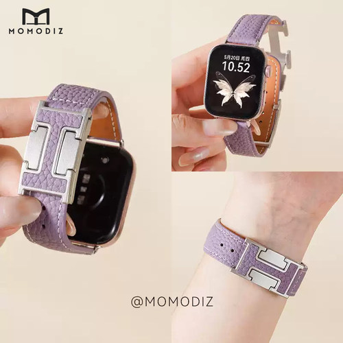 双磁吸华为fit4H扣荔枝纹表带