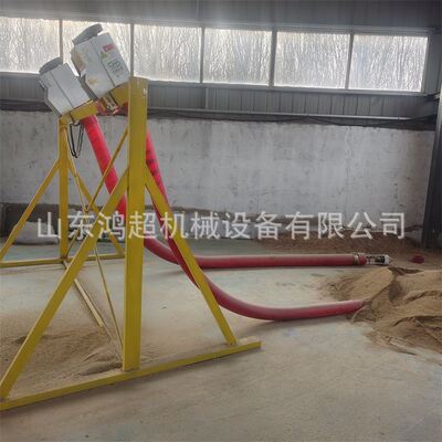 电动双管抽粉机 中间驱动软绞龙吸粮机 12米长软管输送机