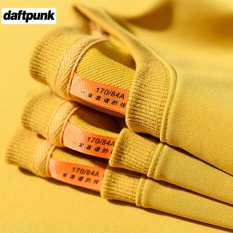 姜黄色重磅300g圆领卫衣纯色厚实运动男女款慵懒风上衣长袖套头衫