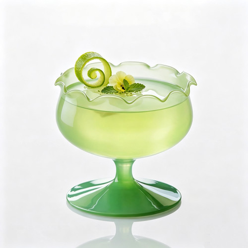 创意花瓣玻璃甜品杯玉色鸡尾酒杯
