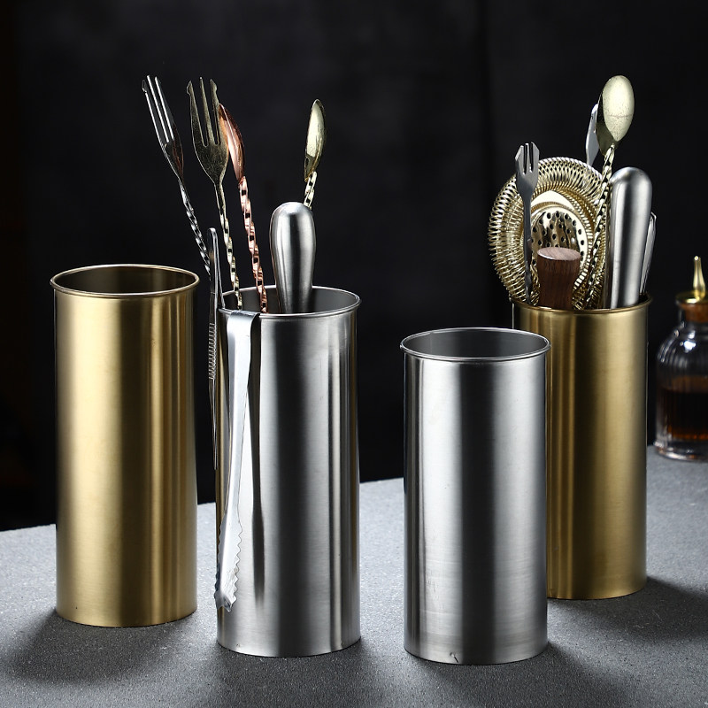 玩创酒匠不锈钢收纳桶圆形卷边收纳吧勺调酒工具筒酒吧日式收纳桶,餐饮具,餐具笼/架,淘宝优惠券,粉丝福利购,淘宝优惠卷