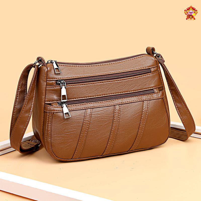 2023新款大气中年女包包送妈妈款单肩斜挎包老人软皮时尚手机小包