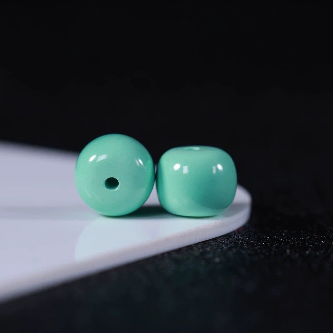 原矿绿松石散珠配珠高瓷老型珠腰珠顶珠单颗手串星月金刚菩提配饰