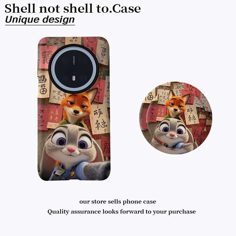 自拍福到啦朱迪尼克磁吸菲林二合一适用华为oppo手机壳vivo小米14新款华为P50Pro漫画风自拍到福疯狂动物城2