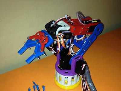 6自由度机械臂3D打印图纸 STL格式 含控制程序源文件及安装说明