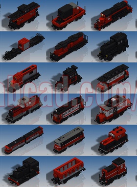 30款LEGO乐高10183百变火车头3D模型图纸 Inventor设计 附STEP