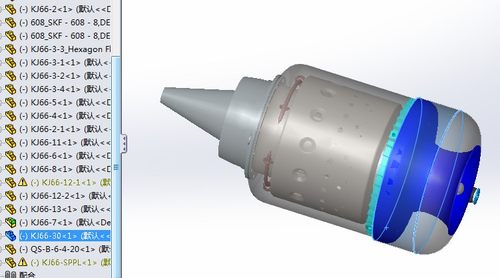 KJ-66涡轮喷气发动机图纸 航模飞机引擎3D建模 STEP 二维dwg CAD