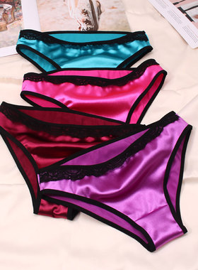内裤女透气棉裆低腰蕾丝边甜美三角裤女针织欧美大码纯棉裆