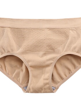 独立包装 3D蜂巢蜂窝内裤女士中腰三角裤双层档部无缝内裤提臀裤