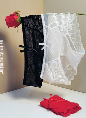 2025新品蕾丝内裤女纯欲透明网纱透气纯棉裆性感爆款女士内裤